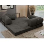 Sofa Orsetto - ciemnoszary, szenil grubo tkany