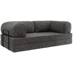 Sofa Orsetto - ciemnoszary, szenil grubo tkany