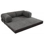 Sofa Orsetto - ciemnoszary, szenil grubo tkany