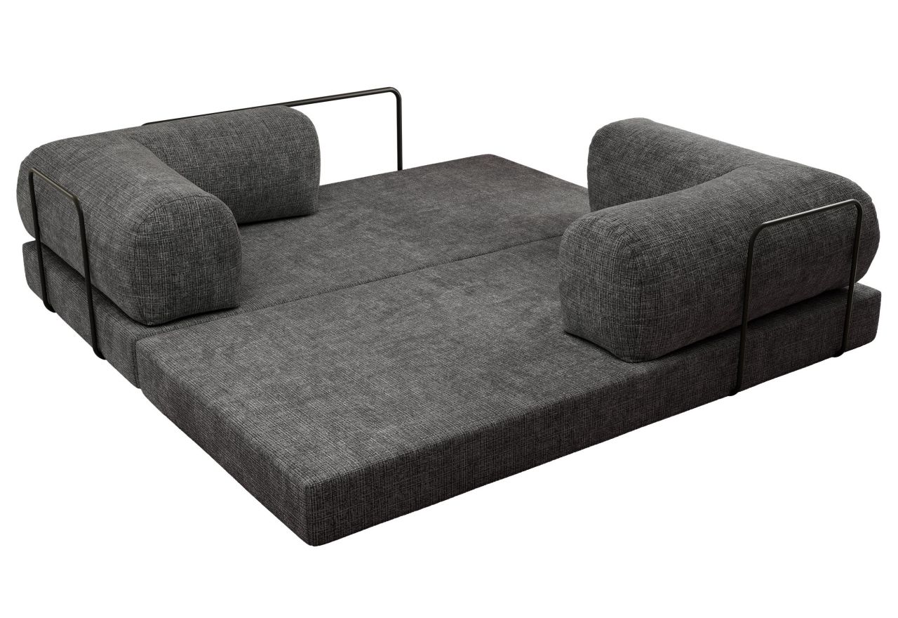 Sofa Orsetto - ciemnoszary, szenil grubo tkany