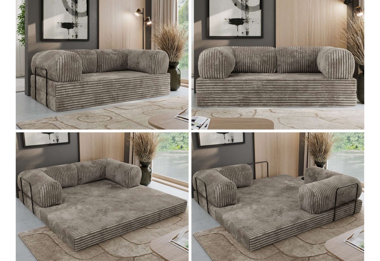 Sofa Orsetto - jasnobrązowy, sztruks