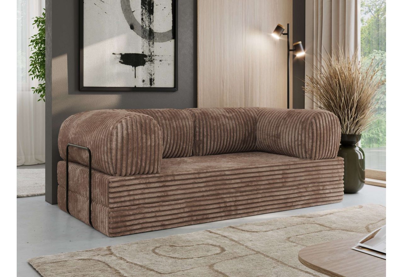 Sofa Orsetto - brązowy, sztruks