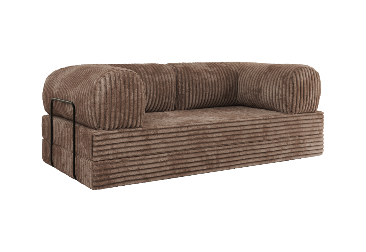 Sofa Orsetto - brązowy, sztruks