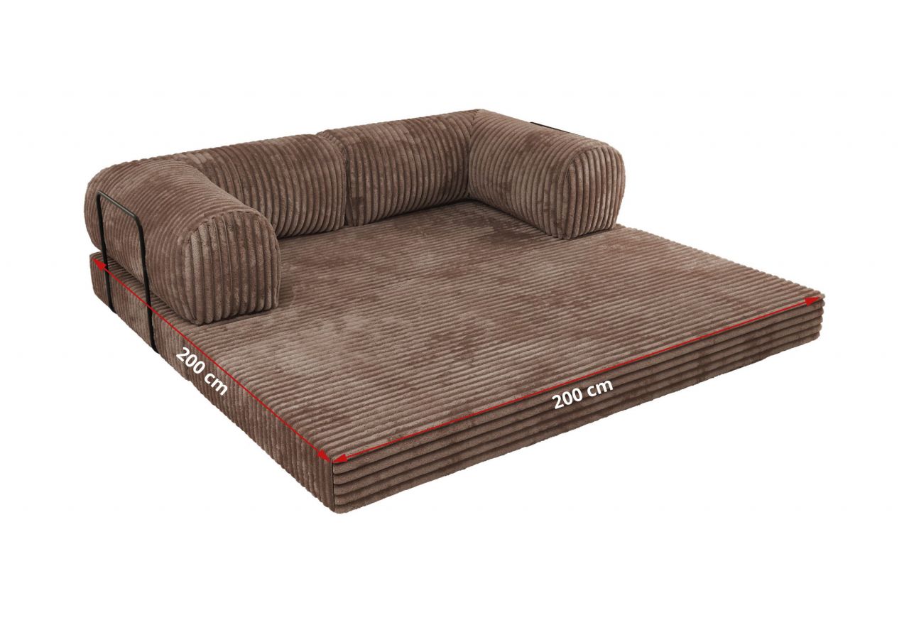 Sofa Orsetto - brązowy, sztruks