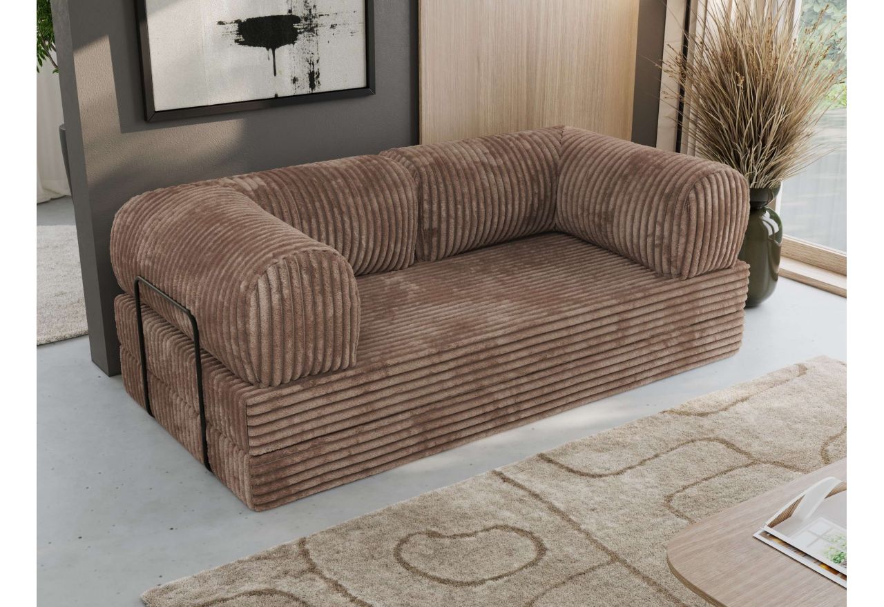 Sofa Orsetto - brązowy, sztruks