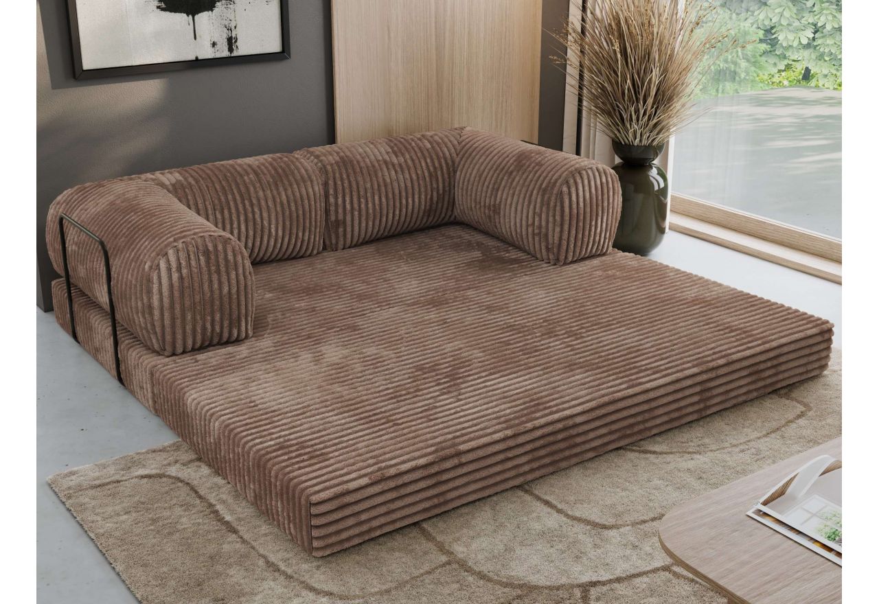 Sofa Orsetto - brązowy, sztruks