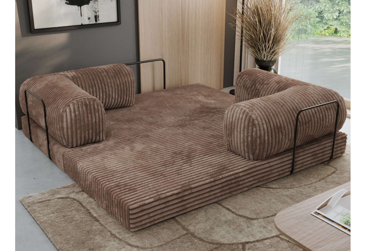 Sofa Orsetto - brązowy, sztruks