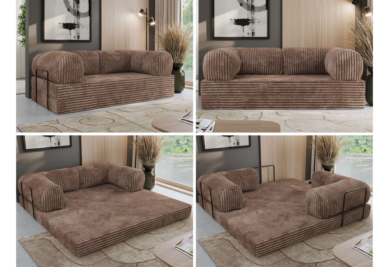 Sofa Orsetto - brązowy, sztruks