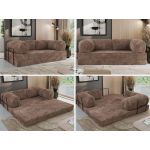 Sofa Orsetto - brązowy, sztruks