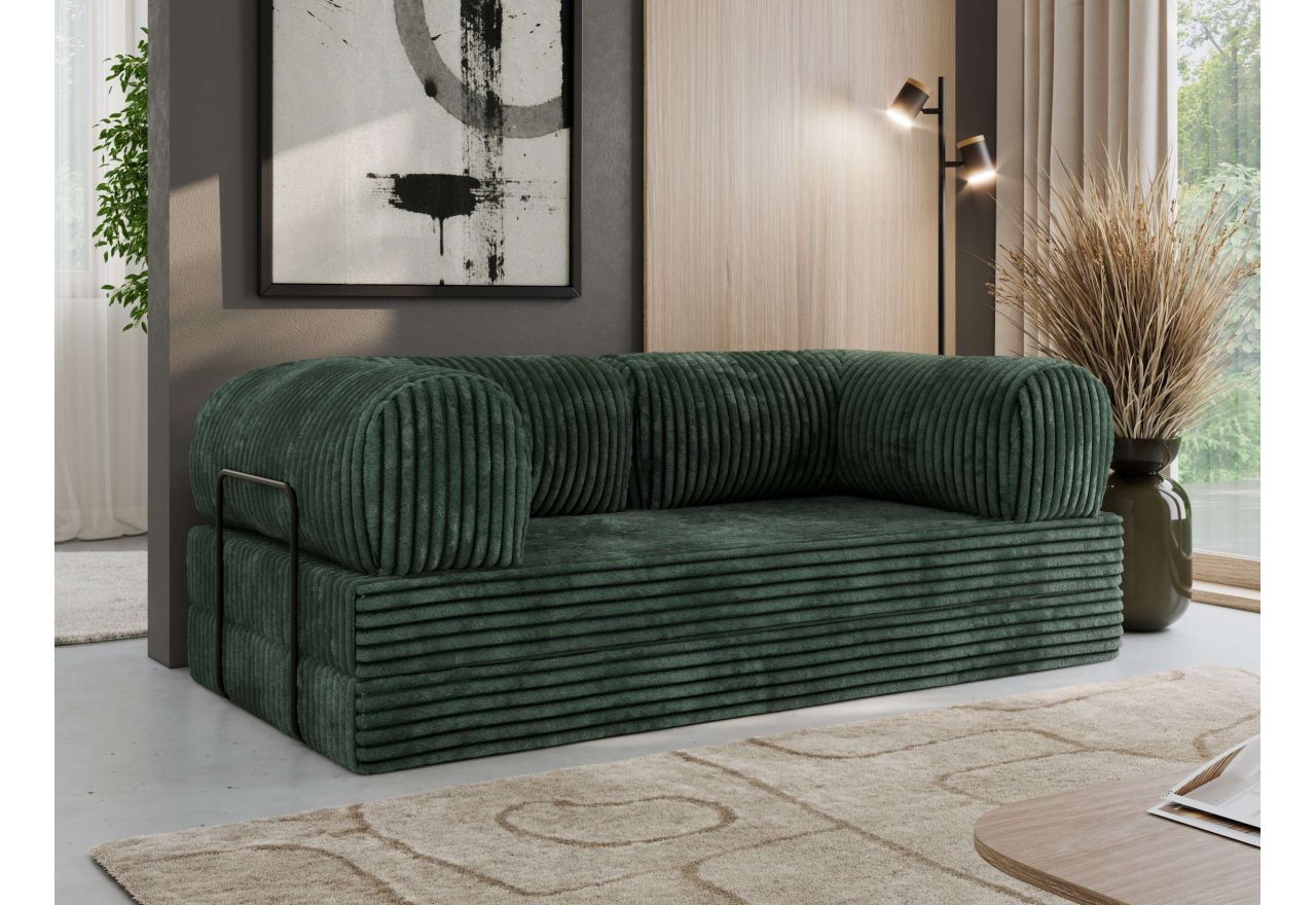 Sofa Orsetto - ciemnozielony, sztruks