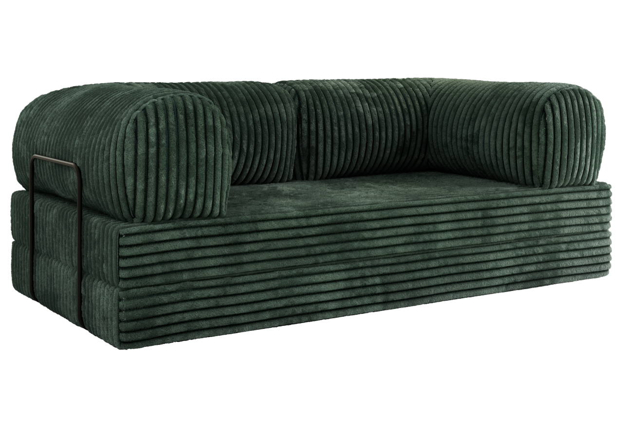 Sofa Orsetto - ciemnozielony, sztruks