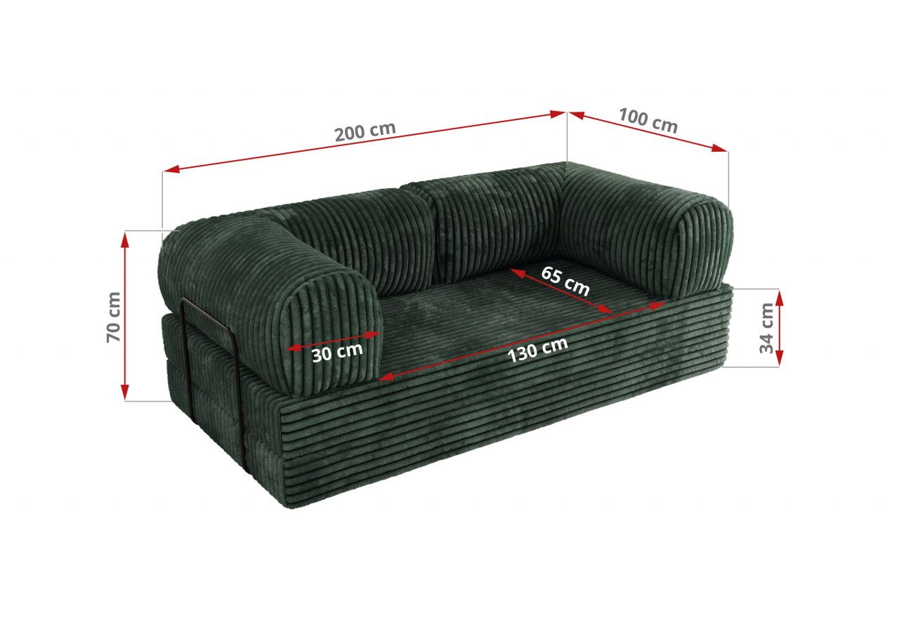 Sofa Orsetto - ciemnozielony, sztruks