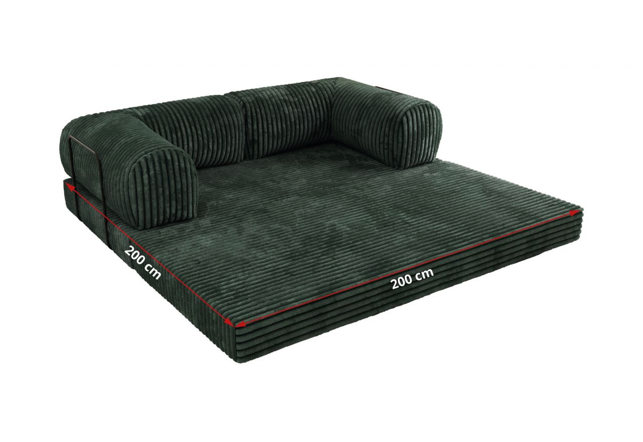 Sofa Orsetto - ciemnozielony, sztruks