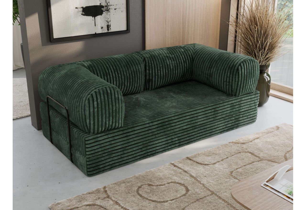 Sofa Orsetto - ciemnozielony, sztruks