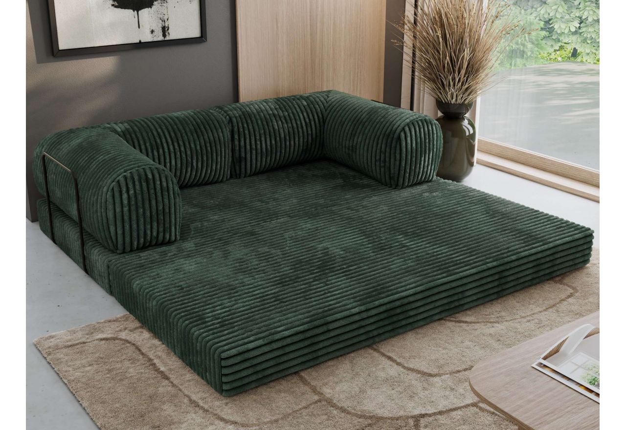 Sofa Orsetto - ciemnozielony, sztruks