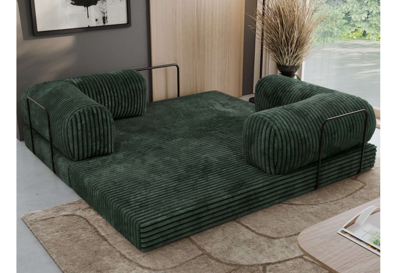Sofa Orsetto - ciemnozielony, sztruks