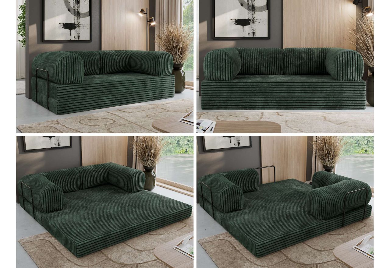 Sofa Orsetto - ciemnozielony, sztruks