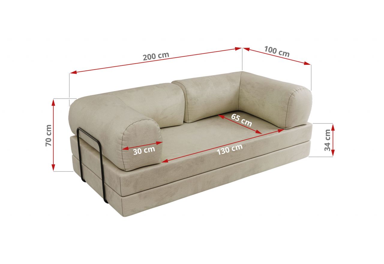 Sofa Orsetto - kremowy, welwet
