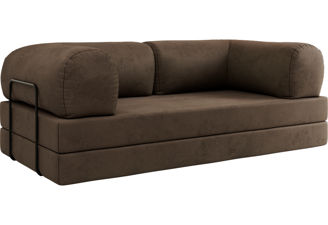 Sofa Orsetto - brązowy, welwet