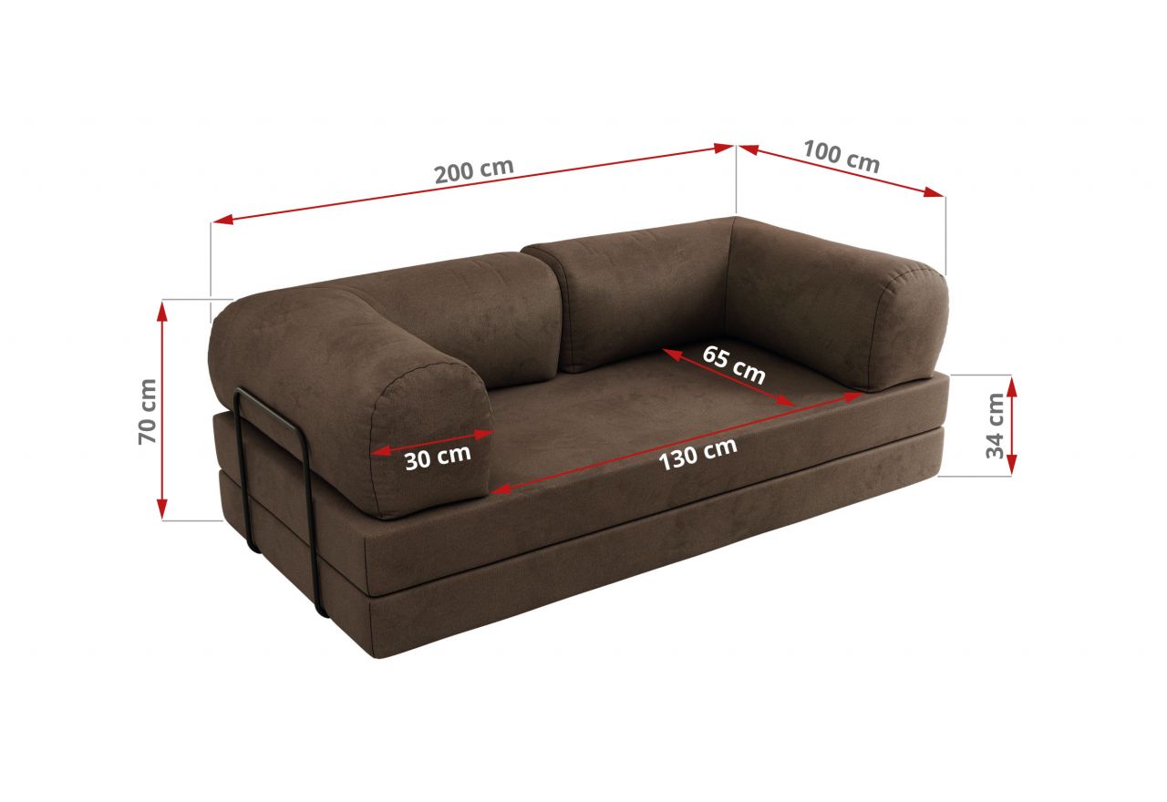 Sofa Orsetto - brązowy, welwet