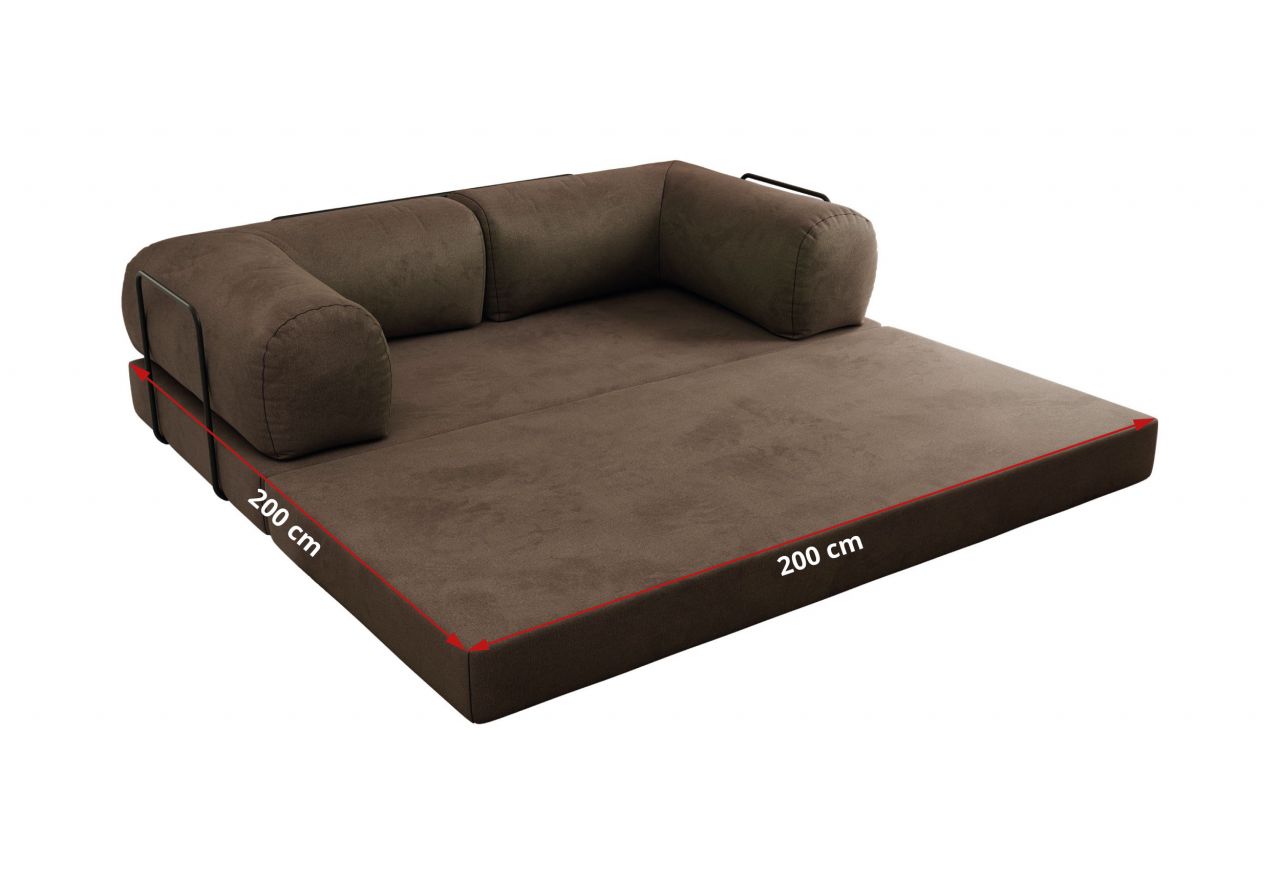 Sofa Orsetto - brązowy, welwet