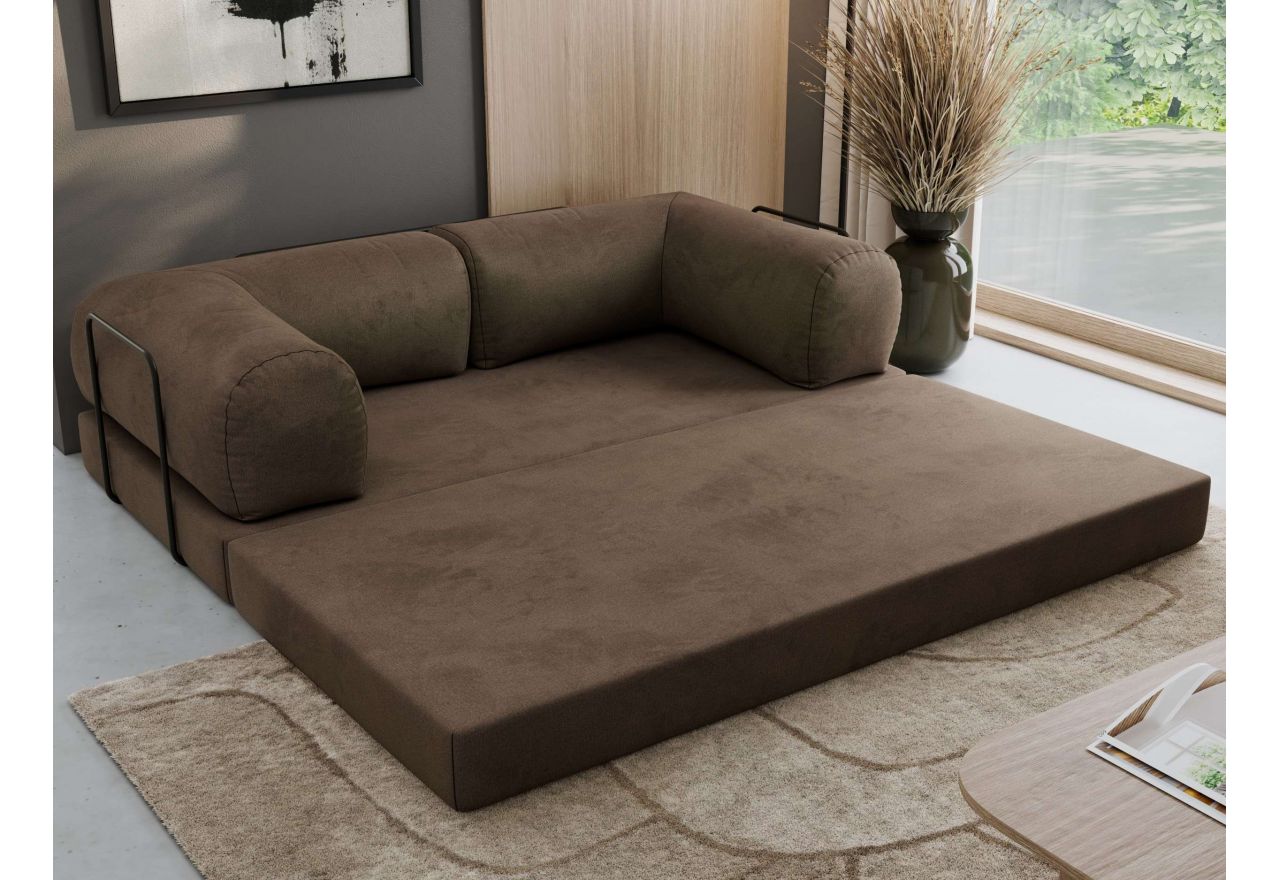 Sofa Orsetto - brązowy, welwet