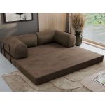 Sofa Orsetto - brązowy, welwet