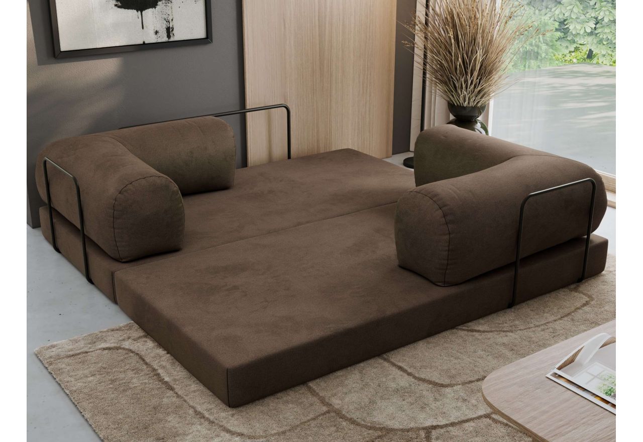 Sofa Orsetto - brązowy, welwet