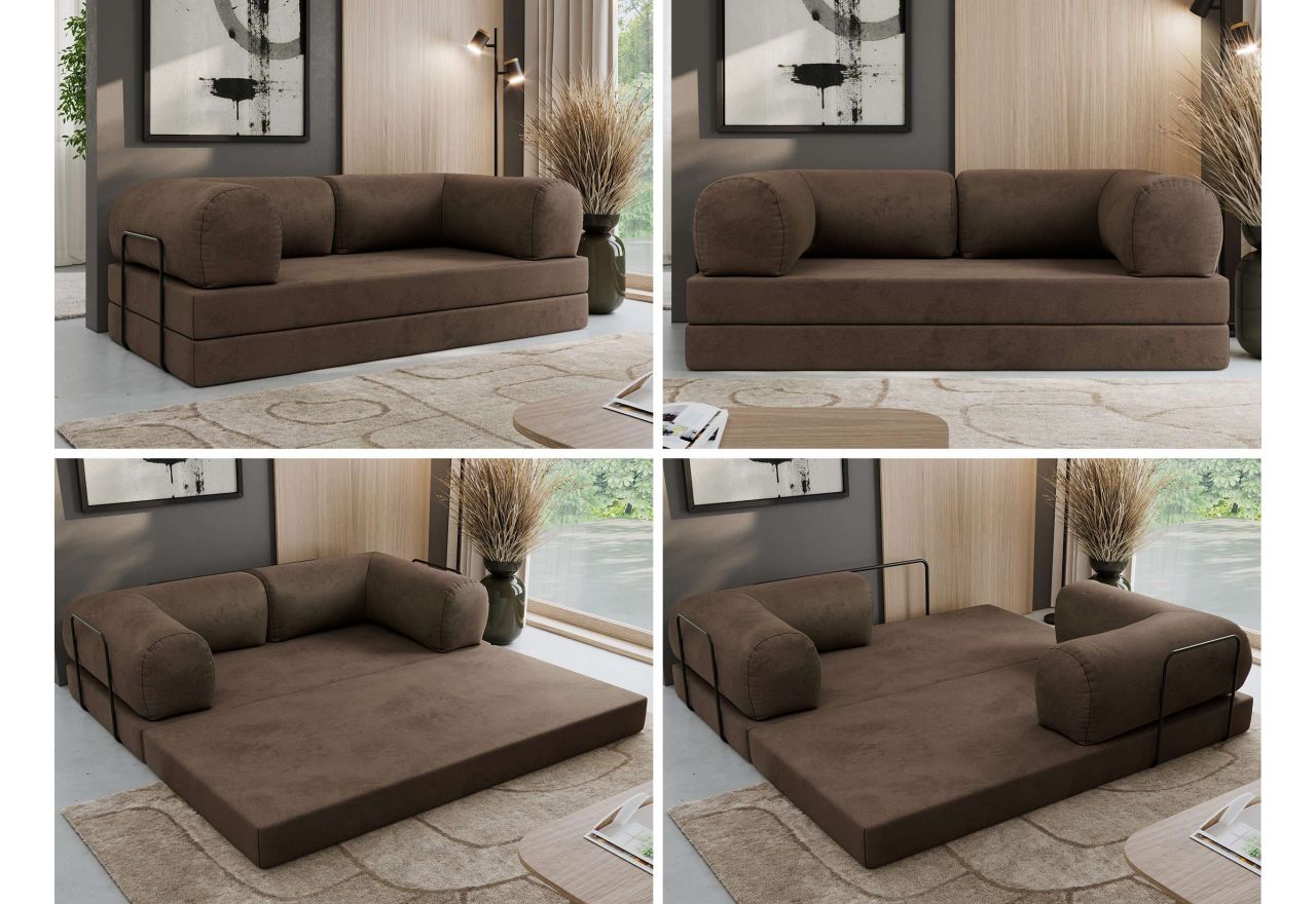 Sofa Orsetto - brązowy, welwet