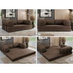 Sofa Orsetto - brązowy, welwet