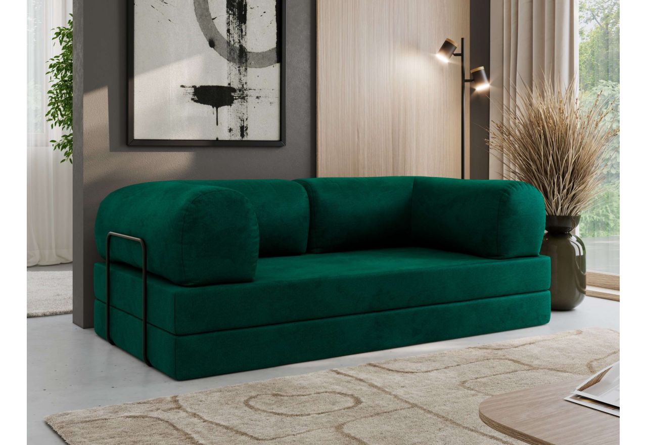 Sofa Orsetto - ciemnozielony, welwet