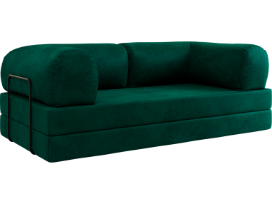 Sofa Orsetto - ciemnozielony, welwet