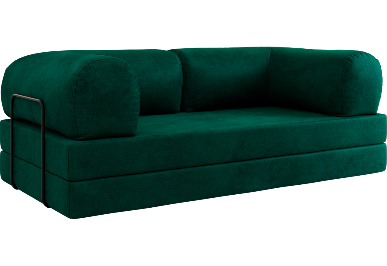 Sofa Orsetto - ciemnozielony, welwet