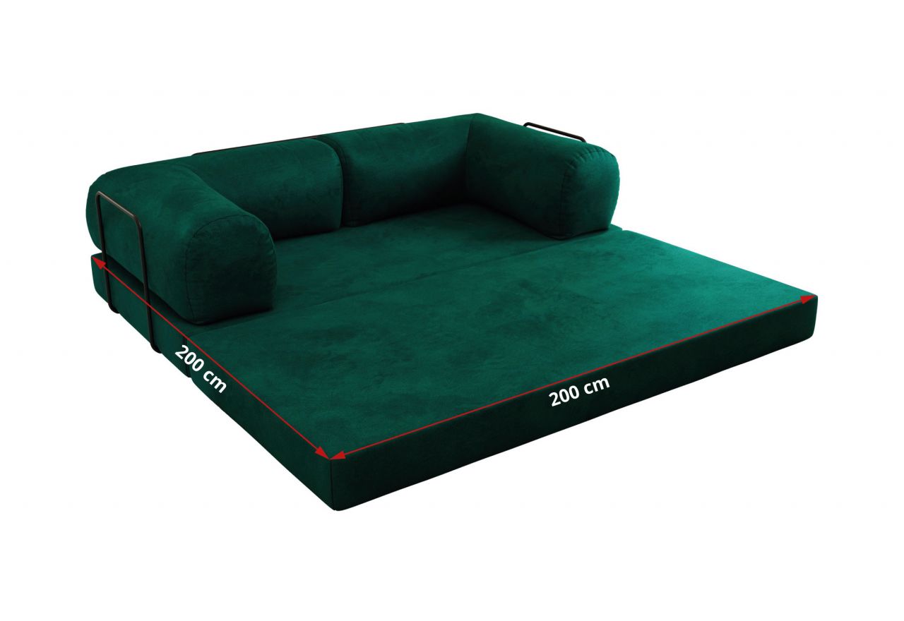 Sofa Orsetto - ciemnozielony, welwet