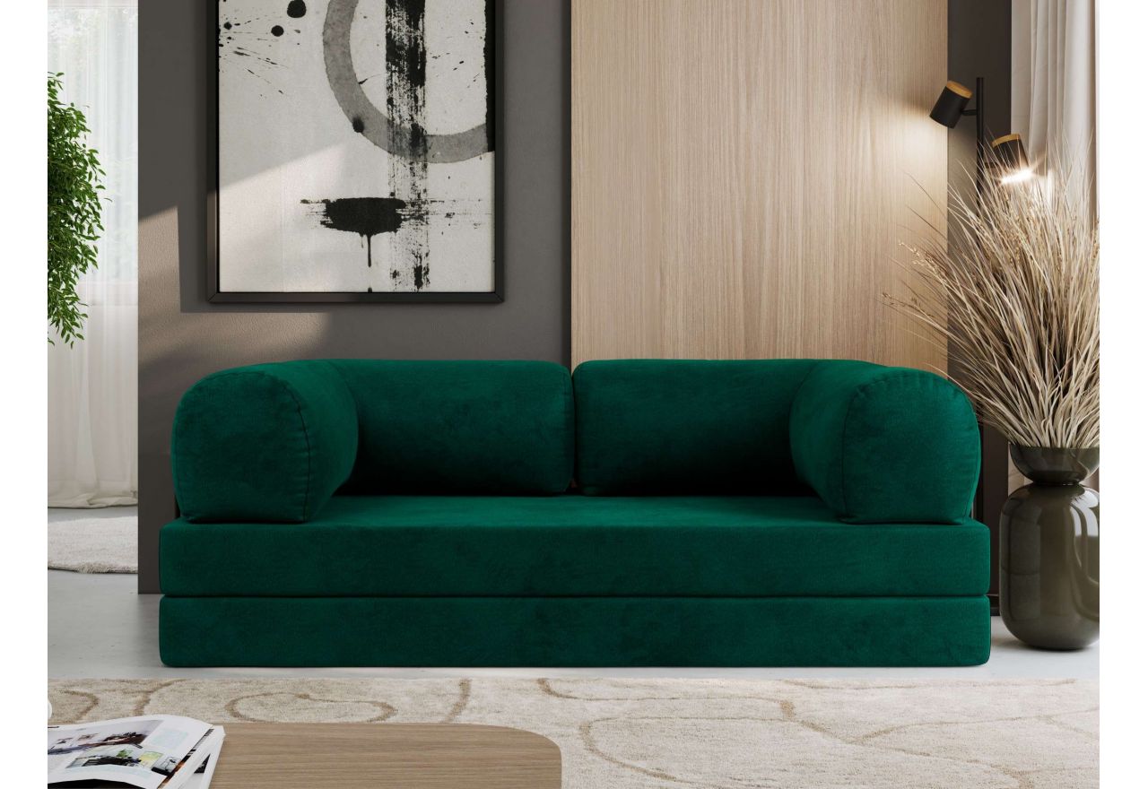 Sofa Orsetto - ciemnozielony, welwet