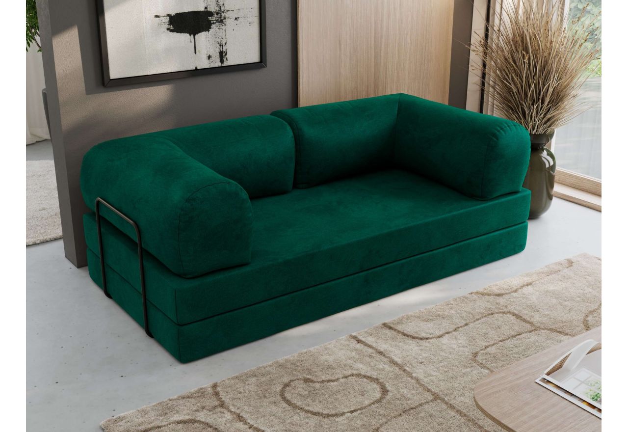 Sofa Orsetto - ciemnozielony, welwet