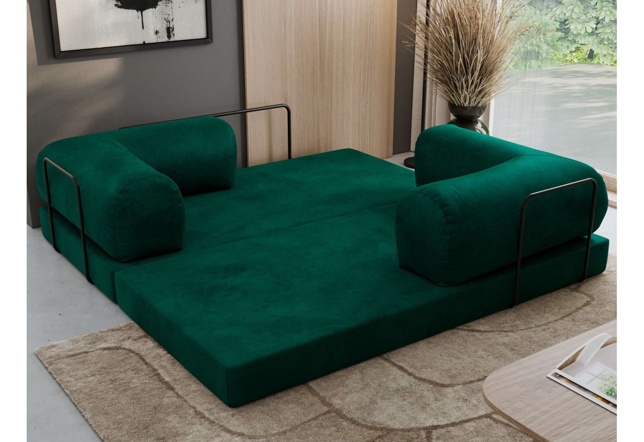 Sofa Orsetto - ciemnozielony, welwet