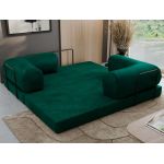 Sofa Orsetto - ciemnozielony, welwet