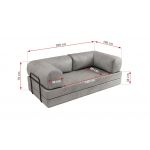 Sofa Orsetto - jasnoszary, welwet
