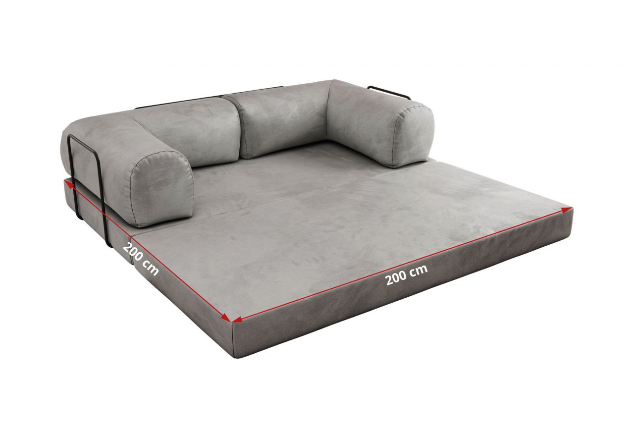 Sofa Orsetto - jasnoszary, welwet