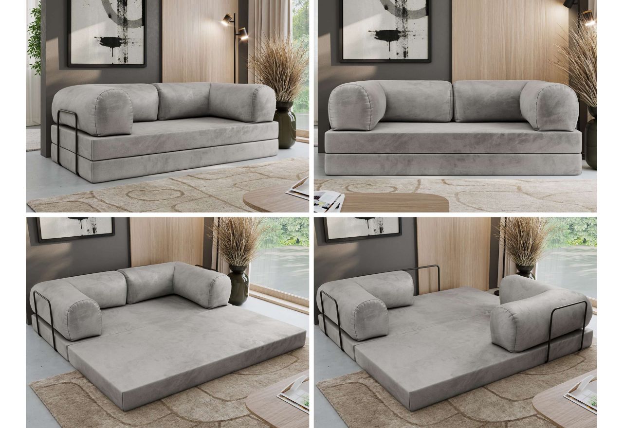 Sofa Orsetto - jasnoszary, welwet