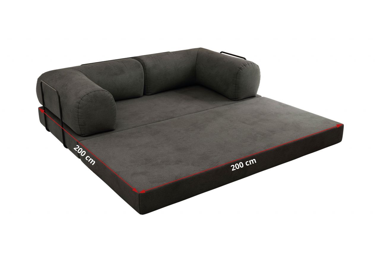 Sofa Orsetto - ciemnoszary, welwet