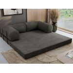 Sofa Orsetto - ciemnoszary, welwet