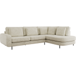 Narożnik CALENO L - strona prawa - kremowy, szenil grubo tkany