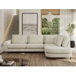 Narożnik CALENO L - strona prawa - kremowy, szenil grubo tkany