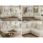 Narożnik CALENO L - strona prawa - kremowy, szenil grubo tkany