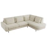 Narożnik CALENO L - strona prawa - kremowy, szenil grubo tkany