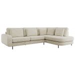 Narożnik CALENO L - strona prawa - kremowy, szenil grubo tkany