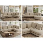 Narożnik CALENO L - strona prawa - beżowy, szenil grubo tkany