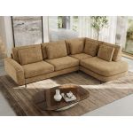 Narożnik CALENO L - strona prawa - jasnobrązowy, szenil grubo tkany